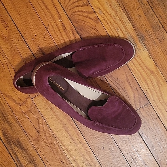 Cole Haan | Go-To Suede Loafers In Wine Color EUC Size 8.5 - Picture 7 of 8
